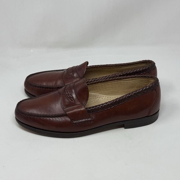 Allen Edmonds Newcastle Loafers Mens 11.5 D Brown Leather Weave Slip On Dress main image 16